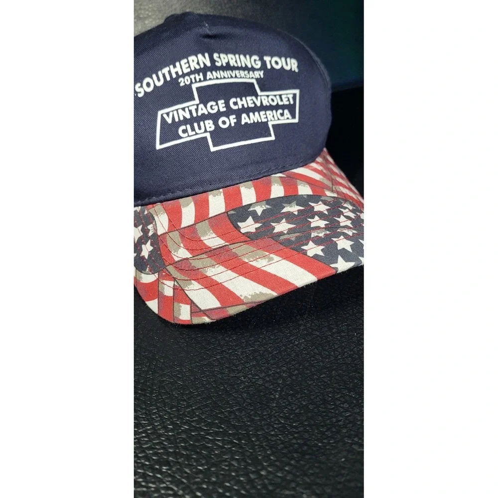 Vintage New* 90s Chevy Hat Cap Snapback Vintage CHEVROLET Club AMERICAN FLAG BIL